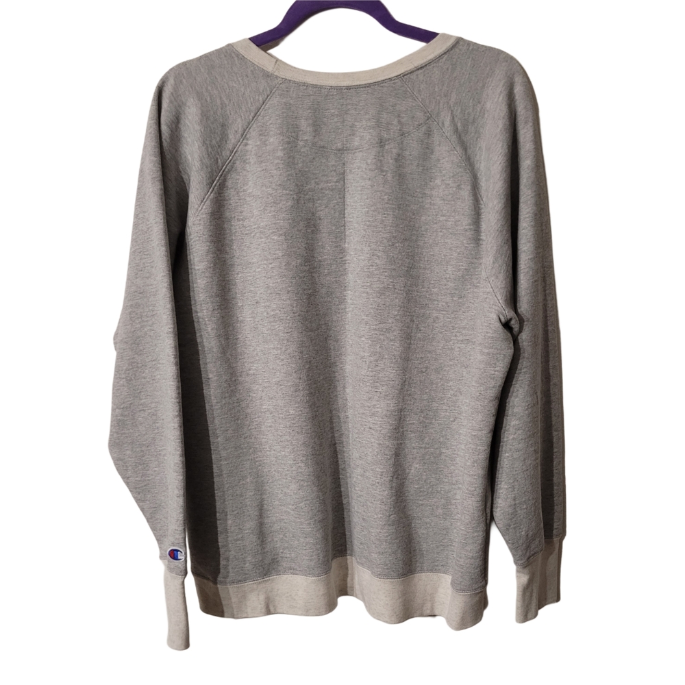 Champion Gray Crewneck Sweater with Iconic Logo - Picture 4 of 6